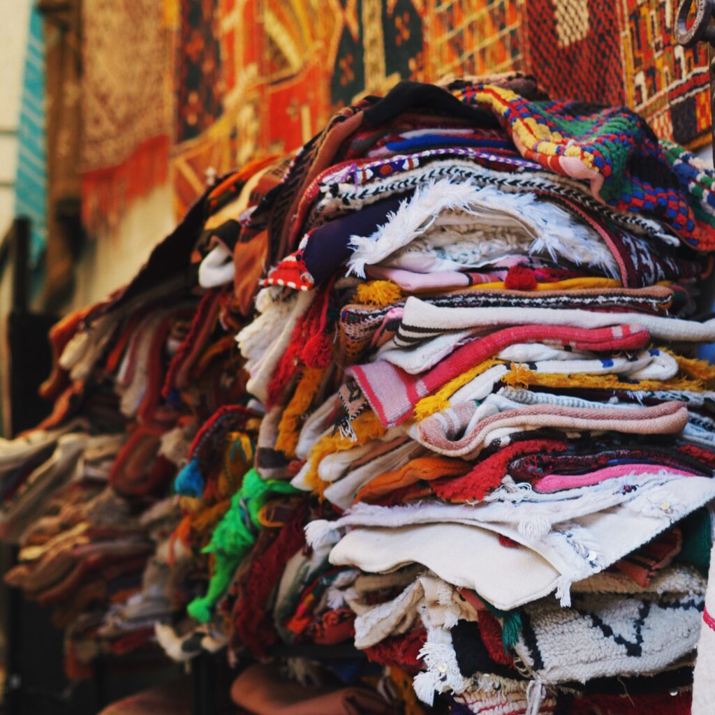 Pile of carpets in Morocco